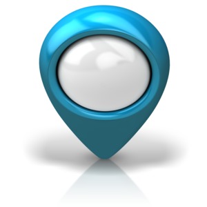 This clip art image shows a location pointer front at an isometric view.