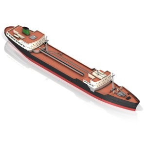 A large tanker ship.