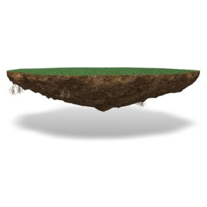 An image of floating chunk of land.