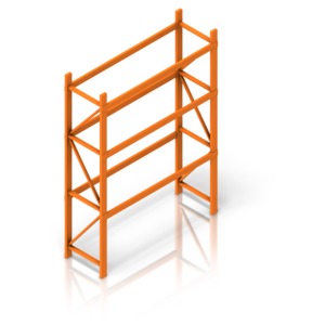 This clip art image shows an empty ware house rack at an isometric angle.