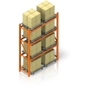 This clip art image shows a full warehouse rack at an isometric view.