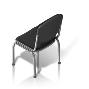 An image of the back of a basic metal chair.