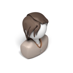 A 3d isometric view of an icon bust of a professional businesswoman.