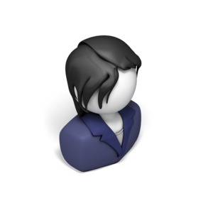 An isometric 3d icon of a businesswoman or professional.