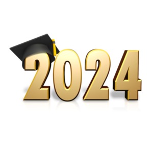 Elevate your presentations and designs with this 2024 Graduation Cap clipart, symbolizing academic success and the promise of a bright future.