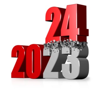 Enhance presentations with this eye-catching 2024 Year Crushing 2023 Clipart! Symbolizing progress and new beginnings, perfect for engaging content creators.