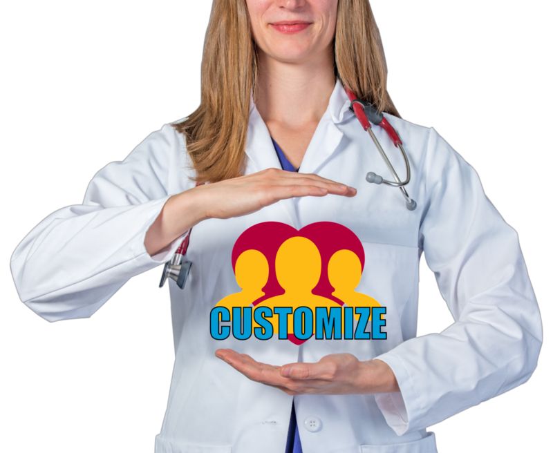 This Presentation Clipart shows a preview of Medical Worker Hands Around Custom