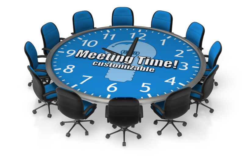 This Presentation Clipart shows a preview of Round Meeting Table Custom