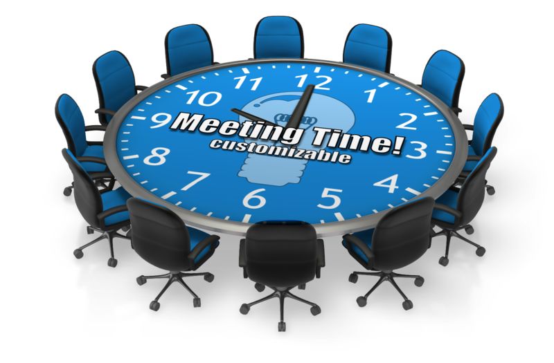 This Presentation Clipart shows a preview of Round Meeting Table Custom