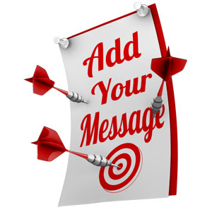 This custom design clip art shows three darts thrown into a poster.  You can customize the poster by adding your own text and images.