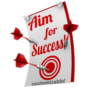 This custom design clip art shows three darts thrown into a poster.  You can customize the poster by adding your own text and images.