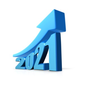 The custom text animation year grows in size with a increasing upward arrow indicating a positive or increased growth of a metric in the year.