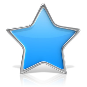 An image of a basic looking star with silver outline.