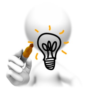 An image of a figure drawing a single light bulb with a felt tip pen.