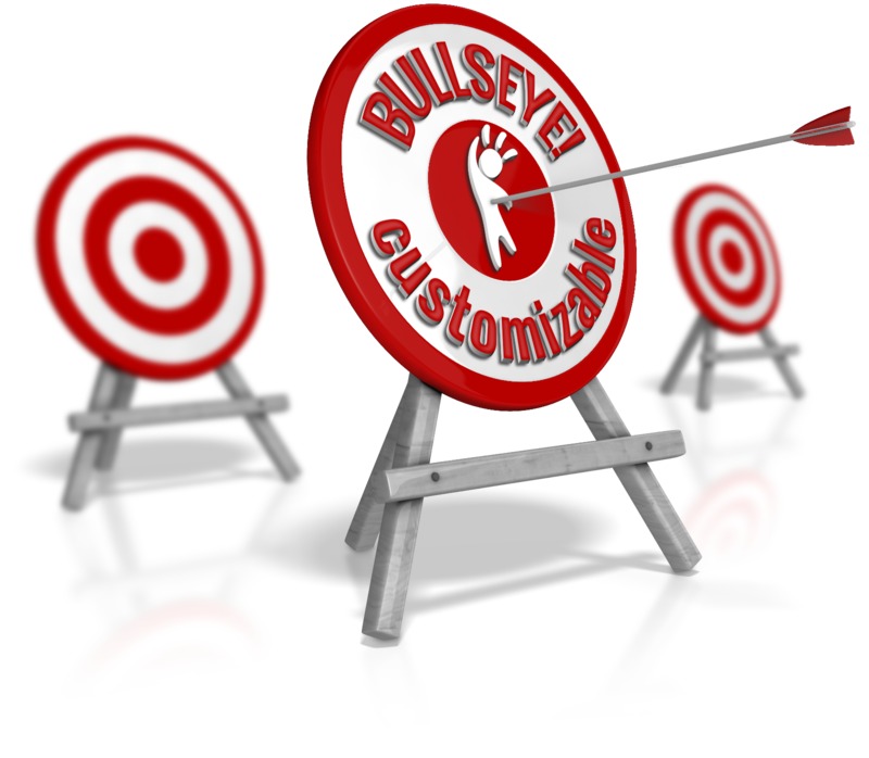 This Presentation Clipart shows a preview of Custom Target Standout Bullseye