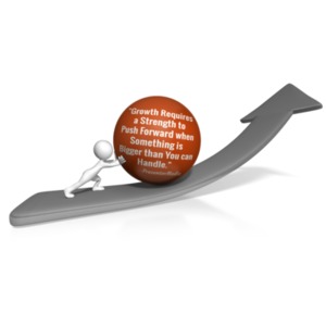 This custom design illustration shows a figure pushing a large ball up an arrow. &lt;br&gt; Using the customizer you can change the text on ball your own words and also add images.