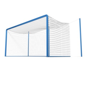 This clip art image shows a soccer net unattended.