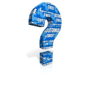 This custom design clip art show a question mark which you can customize with your own text or images by using the our customizer.