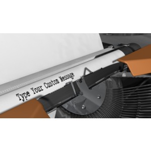 Create your own custom message typed on a sheet of paper in a typewriter