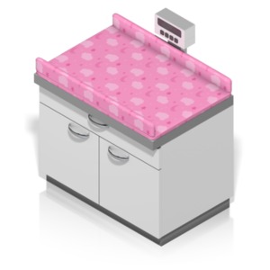 A infant weighing station used in hospitals.