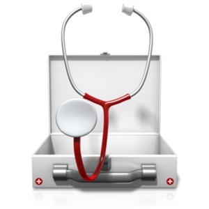 An image of a stethoscope coming out of an emergency case.