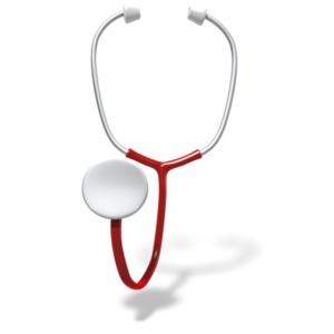 A front view of a stethoscope.