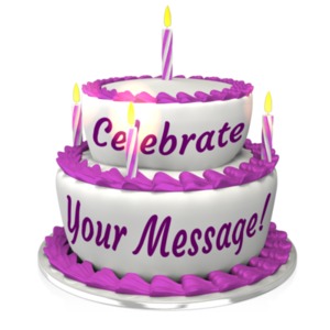 Download this customizable graphic showing a birthday cake with candles on it.
