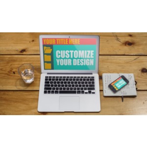 Your custom design appearing on both a laptop computer and cell phone to show cross platform designing.
