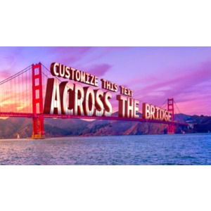 This clip art image shows a bridge with customizable text going across it.