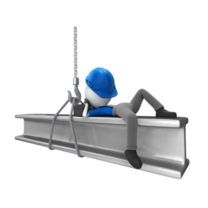 This clip art image shows a worker figure slacking off by lying down on the job.