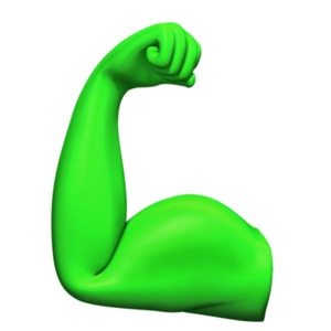 This clip art image shows a arm flexing bicep.