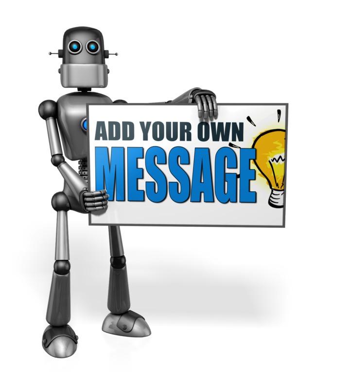 This Presentation Clipart shows a preview of Retro Robot Custom Sign Right