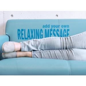 Add your own message to the back of this couch using our on-line tools. The message will be blended with the background color of the couch.