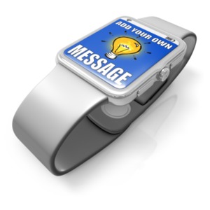 This custom clipart shows a smart watch with a screen that is customizable. &lt;br&gt;&lt;br&gt; You can customize the screen by adding your own words and images using our online customizer.