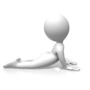 An image of a figure doing a stretch on the ground.