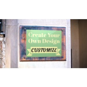 Create your own custom design under glass on this plaque outside a building.