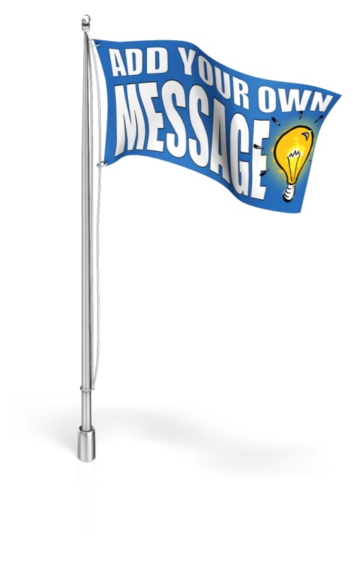 This Presentation Clipart shows a preview of Custom Flag On Flagpole 