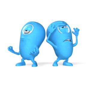 Two figures, one is calm and peaceful and relaxed, the other is stressed and agitated.