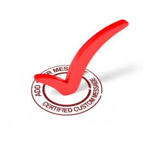 &lt;p&gt;A 3D check mark sits inside a circular stamp. You may add your own message to this image using our on-line tools.&lt;/p&gt;