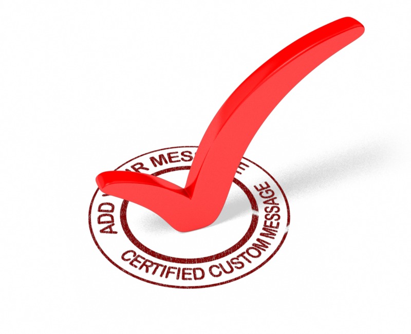 This Presentation Clipart shows a preview of Certified Check Mark Custom