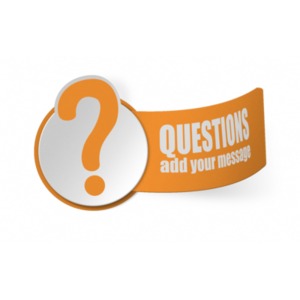 A paper label with a question mark. You can add your own message to the label with our on-line tools.