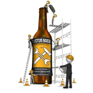 This custom design clip art shows many figures working on making a craft beer.&lt;br&gt;&lt;br&gt;  You can customize the beer label by adding your own text and images using our online customizer.
