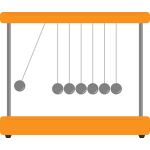 A flat illustration of a pendulum.