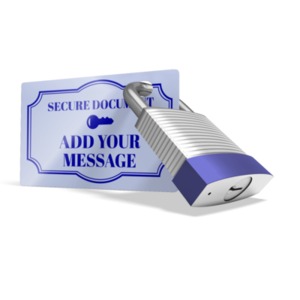 A padlock secures a card. You may add your own message to the card using our on-line tools.