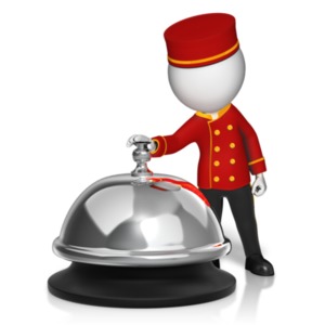 An image of a bellhop ringing a call bell.