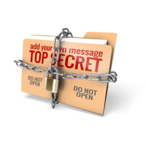 A file folder is wrapped with chains and secured with a padlock. You can change the message on the folder using our on-line tools.