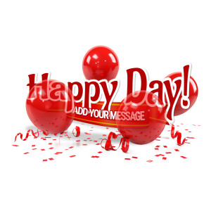 Three lines of 3D text you can customize using our on-line tools. Say Happy Birthday or Happy New Year and more! CAPITAL letters work best.