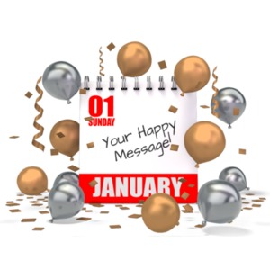 Change the date and message on this party calendar using our on-line tools.