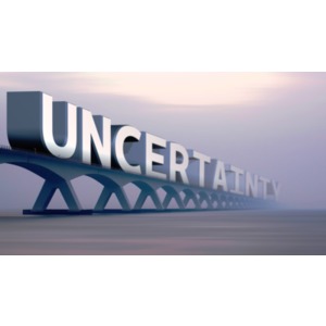 This custom text image shows a bridge with custom text on it going off into the fog.