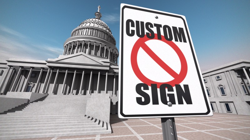 This Presentation Clipart shows a preview of Us Capitol Sign Custom